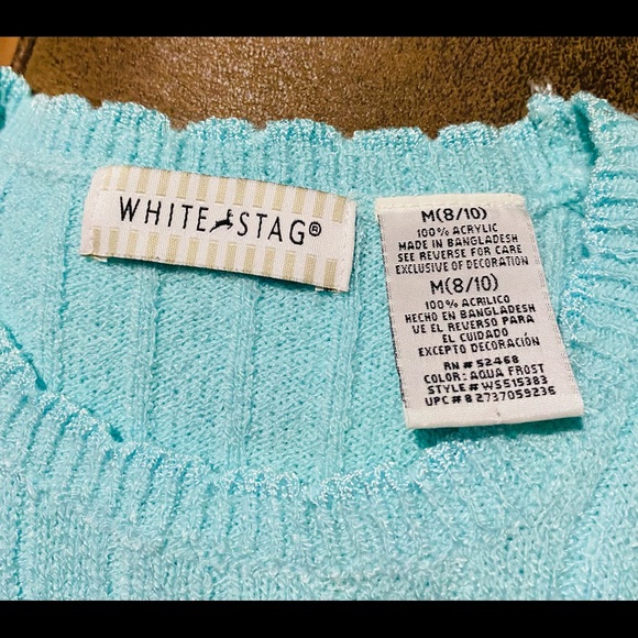 White Stag Women’s Acrylic Short Sleeve Sweater Size Medium 8/10 - Picture 7 of 8